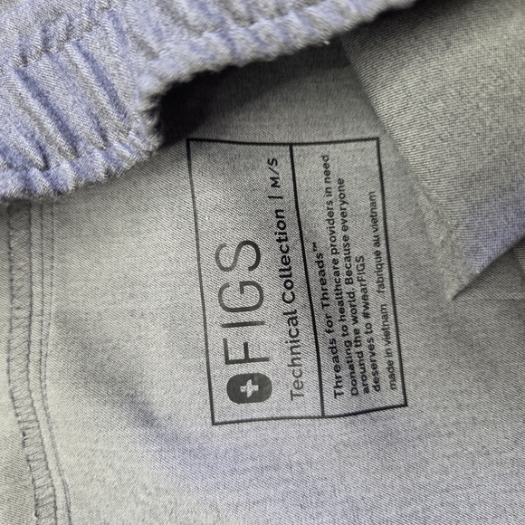 Figs Gray Jogger Pants with Green Drawstring Size M/S - Picture 2 of 6